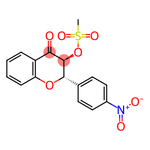 4H-1-Benzopyran-4-one, 2,3-dihydro-3-[(methylsulfonyl)oxy]-2-(4-nitrophenyl)-, trans- (9CI)