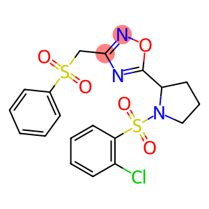 5-(1-[(2-CHLOROPHENYL)SULFONYL]-2-PYRROLIDINYL)-3-[(PHENYLSULFONYL)METHYL]-1,2,4-OXADIAZOLE