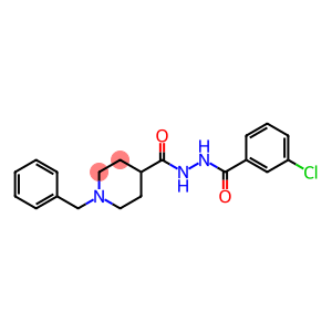 4-Piperidinecarboxylic acid, 1-(phenylmethyl)-, 2-(3-chlorobenzoyl)hydrazide