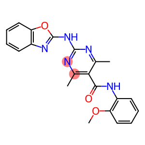 2-(1,3-benzoxazol-2-ylamino)-N-(2-methoxyphenyl)-4,6-dimethylpyrimidine-5-carboxamide