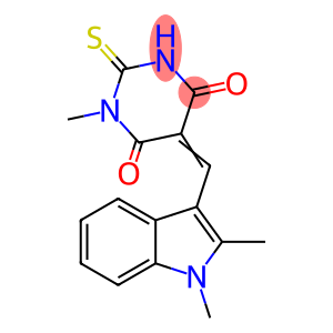 5-[(1,2-dimethyl-1H-indol-3-yl)methylene]-1-methyl-2-thioxodihydro-4,6(1H,5H)-pyrimidinedione