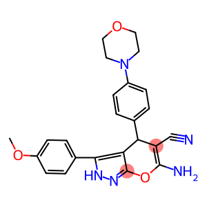 6-amino-3-(4-methoxyphenyl)-4-[4-(4-morpholinyl)phenyl]-2,4-dihydropyrano[2,3-c]pyrazole-5-carbonitrile