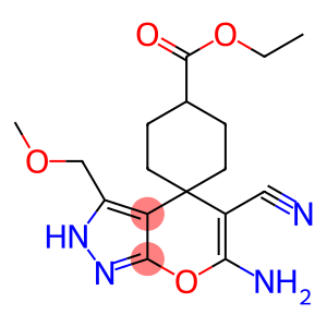 ethyl 6'-amino-5'-cyano-3'-(methoxymethyl)-2',4'-dihydrospiro(cyclohexane-4,4'-pyrano[2,3-c]pyrazole)-1'-carboxylate