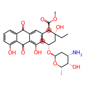 1-Naphthacenecarboxylic acid, 1,2,3,4,6,11-hexahydro-6,11-dioxo-2-ethy l-4-((2,3,6-trideoxy-3-amino-alpha-L-lyxo-hexopyranosyl)oxy)-2,5,7-tri hydroxy-, methyl ester, (1R-(1-alpha,2-beta,4-beta))-