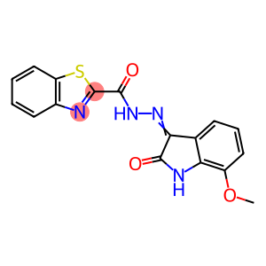 2-Benzothiazolecarboxylic acid, 2-(1,2-dihydro-7-methoxy-2-oxo-3H-indol-3-ylidene)hydrazide