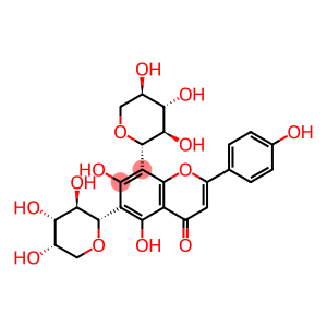 4H-1-Benzopyran-4-one, 6-α-L-arabinopyranosyl-5,7-dihydroxy-2-(4-hydroxyphenyl)-8-β-D-xylopyranosyl-