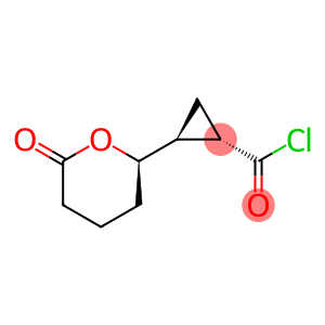 Cyclopropanecarbonyl chloride, 2-[(2R)-tetrahydro-6-oxo-2H-pyran-2-yl]-, (1S,2S)- (9CI)