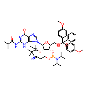 Propanamide, N-[9-[5-O-[bis(4-methoxyphenyl)phenylmethyl]-3-O-[[bis(1-methylethyl)amino](2-cyanoethoxy)phosphino]-2-O-[(1,1-dimethylethyl)dimethylsilyl]-β-L-ribofuranosyl]-6,9-dihydro-6-oxo-1H-purin-2-yl]-2-methyl-