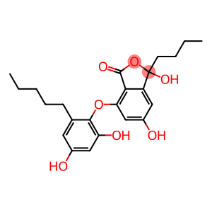 (+)-3-Butyl-3,5-dihydroxy-7-(2,4-dihydroxy-6-pentylphenoxy)-1(3H)-isobenzofuranone