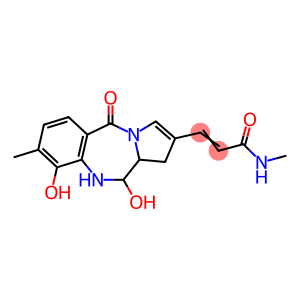 2-Propenamide, N-methyl-3-(5,10,11,11a-tetrahydro-9,11-dihydroxy-8-methyl-5-oxo-1H-pyrrolo[2,1-c][1,4]benzodiazepin-2-yl)- (9CI)