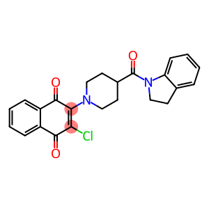 2-CHLORO-3-[4-(2,3-DIHYDRO-1H-INDOL-1-YLCARBONYL)PIPERIDINO]NAPHTHOQUINONE