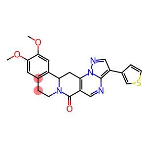 11,12-DIMETHOXY-3-(3-THIENYL)-8,9,13B,14-TETRAHYDRO-6H-PYRAZOLO[5'',1'':2',3']PYRIMIDO[4',5':4,5]PYRIDO[2,1-A]ISOQUINOLIN-6-ONE