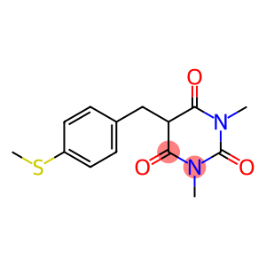 2,4,6(1H,3H,5H)-Pyrimidinetrione, 1,3-dimethyl-5-[[4-(methylthio)phenyl]methyl]-