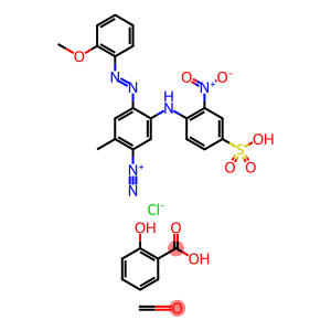 Benzenediazonium, 4-[(2-methoxyphenyl)azo]-2-methyl-5-[(2-nitro-4-sulfophenyl)amino]-, chloride, reaction products with formaldehyde-salicylic acid polymer