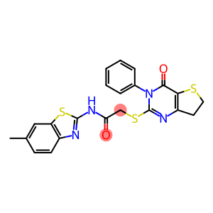 N-(6-甲基苯并[d]噻唑-2-基)-2-[(4-氧代-3-苯基-3,4,6,7-四氢噻吩并[3,2-d]嘧啶-2-基)硫基]乙酰胺