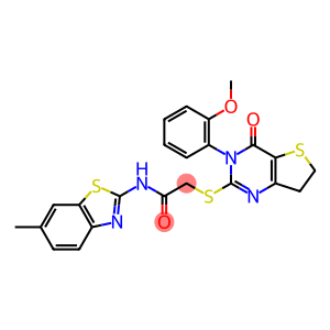 2-((3-(2-甲氧基苯基)-4-氧代-3,4,6,7-四氢噻吩并[3,2-D]嘧啶-2-基)硫代)-N-(6-甲基苯并[D]噻唑-2-基)乙酰胺