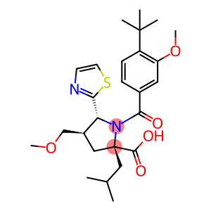 (4R,5R)-2-Isobutyl-4-(methoxymethyl)-1-[3-methoxy-4-(2-methyl-2-propanyl)benzoyl]-5-(1,3-thiazol-2-yl)-L-proline5-(1,3-thiazol-2-yl)-L-proline