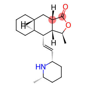 Naphtho[2,3-c]furan-1(3H)-one, decahydro-3-methyl-4-[(1E)-2-[(2S,6S)-6-methyl-2-piperidinyl]ethenyl]-, (3S,3aR,4R,4aS,8aR,9aS)-