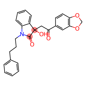 2H-Indol-2-one, 3-[2-(1,3-benzodioxol-5-yl)-2-oxoethyl]-1,3-dihydro-3-hydroxy-1-(3-phenylpropyl)-