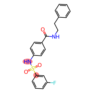 4-{[(3-fluorophenyl)sulfonyl]amino}-N-(2-phenylethyl)benzamide