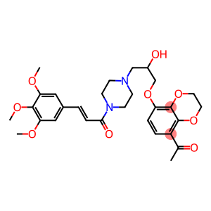 α-[[(8-Acetyl-1,4-benzodioxan-5-yl)oxy]methyl]-4-[1-oxo-3-(3,4,5-trimethoxyphenyl)-2-propenyl]-1-piperazineethanol