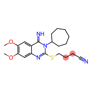 4-[(3-CYCLOHEPTYL-4-IMINO-6,7-DIMETHOXY-3,4-DIHYDRO-2-QUINAZOLINYL)SULFANYL]BUTANENITRILE