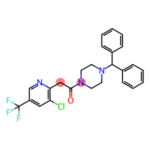 1-(4-BENZHYDRYLPIPERAZINO)-2-[3-CHLORO-5-(TRIFLUOROMETHYL)-2-PYRIDINYL]-1-ETHANONE