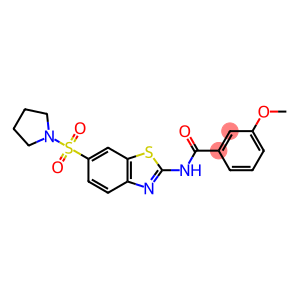 3-methoxy-N-[6-(1-pyrrolidinylsulfonyl)-1,3-benzothiazol-2-yl]benzamide