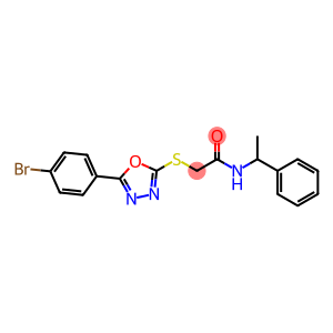 2-{[5-(4-bromophenyl)-1,3,4-oxadiazol-2-yl]sulfanyl}-N-(1-phenylethyl)acetamide