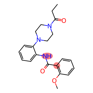 2-methoxy-N-[2-(4-propionyl-1-piperazinyl)phenyl]benzamide