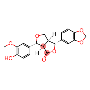 (3S,3aα,6aα)-3α-(1,3-Benzodioxol-5-yl)-6α-(4-hydroxy-3-methoxyphenyl)tetrahydro-1H,3H-furo[3,4-c]furan-1-one