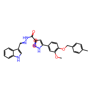 (E)-N-((1H-indol-3-yl)methylene)-3-(3-methoxy-4-((4-methylbenzyl)oxy)phenyl)-1H-pyrazole-5-carbohydrazide