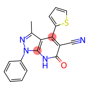 3-methyl-6-oxo-1-phenyl-4-(2-thienyl)-6,7-dihydro-1H-pyrazolo[3,4-b]pyridine-5-carbonitrile