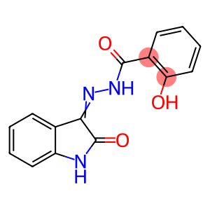 Benzoic acid, 2-hydroxy-, 2-(1,2-dihydro-2-oxo-3H-indol-3-ylidene)hydrazide