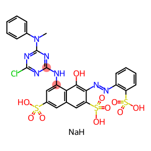 trisodium 5-[[4-chloro-6-(methyl-phenyl-amino)-1,3,5-triazin-2-yl]amino]-4-hydroxy-3-(2-sulfonatophenyl)azo-naphthalene-2,7-disulfonate