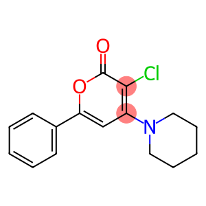 3-chloro-6-phenyl-4-(1-piperidyl)pyran-2-one