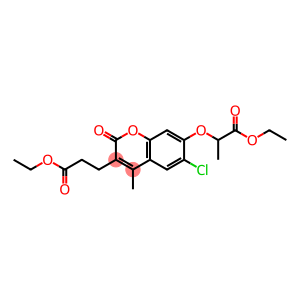 2H-1-Benzopyran-3-propanoic acid, 6-chloro-7-(2-ethoxy-1-methyl-2-oxoethoxy)-4-methyl-2-oxo-, ethyl ester