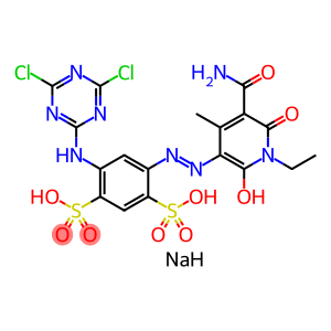 4-[[5-(氨基羰基)-1-乙基-1,6-二氢-2-羟基-4-甲基-6-氧代-3-吡啶基]偶氮]-6-[(4,6-二氯-1,3,5-三嗪-2-基)氨基]-1,3-苯二磺酸二钠盐