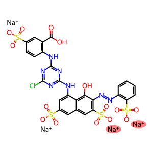 2-[[4-Chloro-6-[[8-hydroxy-7-[(2-sulfophenyl) azo]-3,6-disulfo-1-naphthalenyl]amino]-1,3,5-triazin-2-yl]amino]-5-sulfobenzoic acid, tetraosodium salt