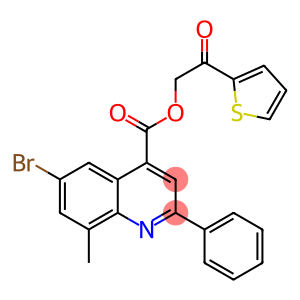 2-oxo-2-(thiophen-2-yl)ethyl 6-bromo-8-methyl-2-phenylquinoline-4-carboxylate