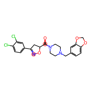 1-(1,3-benzodioxol-5-ylmethyl)-4-{[3-(3,4-dichlorophenyl)-4,5-dihydro-5-isoxazolyl]carbonyl}piperazine