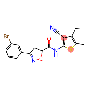 3-(3-bromophenyl)-N-(3-cyano-4-ethyl-5-methyl-2-thienyl)-4,5-dihydro-5-isoxazolecarboxamide