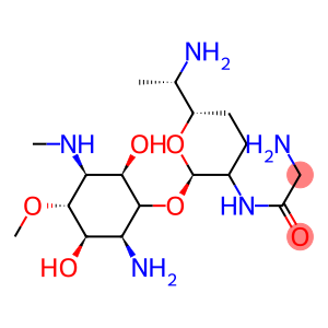 4-Amino-3-O-[6-amino-2-[(aminoacetyl)amino]-2,3,4,6,7-pentadeoxy-β-L-lyxo-heptopyranosyl]-1,4-dideoxy-6-O-methyl-1-(methylamino)-L-chiro-inositol