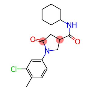 1-(3-chloro-4-methylphenyl)-N-cyclohexyl-5-oxo-3-pyrrolidinecarboxamide