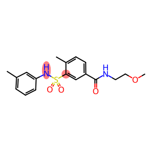 N-(2-methoxyethyl)-4-methyl-3-(3-toluidinosulfonyl)benzamide