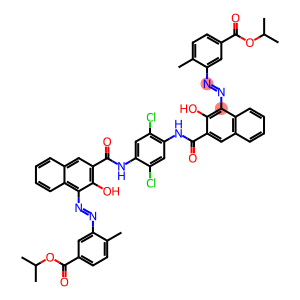 Benzoic acid, 3,3-(2,5-dichloro-1,4-phenylene)bisiminocarbonyl(2-hydroxy-3,1-naphthalenediyl)azobis4-methyl-, bis(1-methylethyl) ester