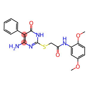 2-[(4-amino-6-oxo-5-phenyl-1,6-dihydro-2-pyrimidinyl)sulfanyl]-N-(2,5-dimethoxyphenyl)acetamide