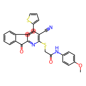 2-{[3-cyano-9-oxo-4-(2-thienyl)-9H-indeno[2,1-b]pyridin-2-yl]sulfanyl}-N-(4-methoxyphenyl)acetamide