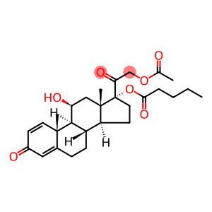 Pregna-1,4-diene-3,20-dione, 21-(acetyloxy)-11-hydroxy-17-[(1-oxopentyl)oxy]-, (11b)- (9CI)