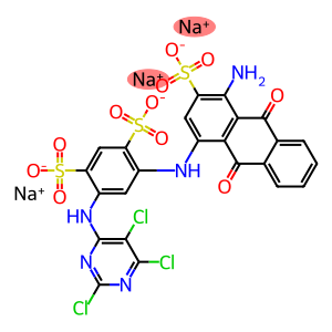 trisodium 4-[(4-amino-9,10-dihydro-9,10-dioxo-3-sulphonato-1-anthryl)amino]-6-[(2,5,6-trichloropyrimidin-4-yl)amino]benzene-1,3-disulphonate